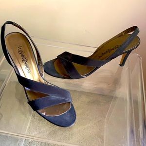 Black suede Yves Saint Laurent sandle